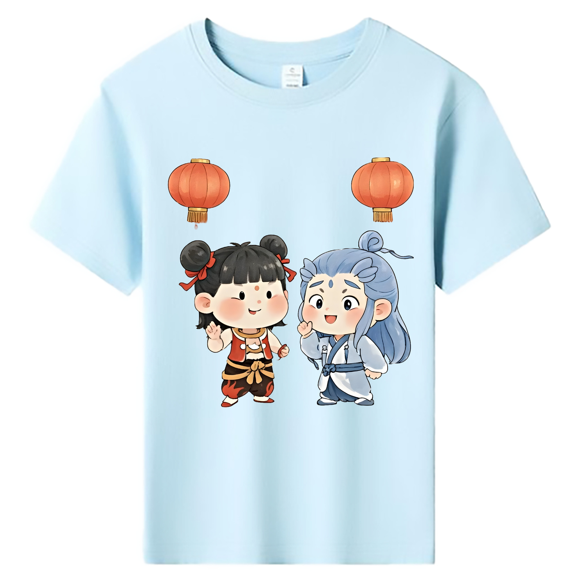 （画像用） Ne Zha 2 ナタ 魔童の大暴れ 綿100％キッズTシャツ（フロントプリント）